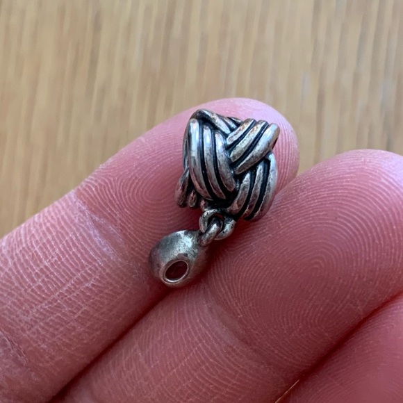 Retired Pandora Tied Together Sterling Silver Dangle Charm With Pink Amethyst - Picture 6 of 12